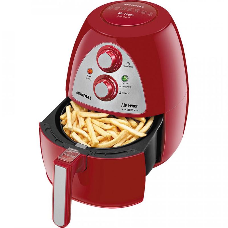 Fritadeira Elétrica Sem óleoair Fryer Mondial Af 14 Vermelha 32l Com Timer